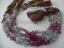 Multi Sapphire Faceted Pear